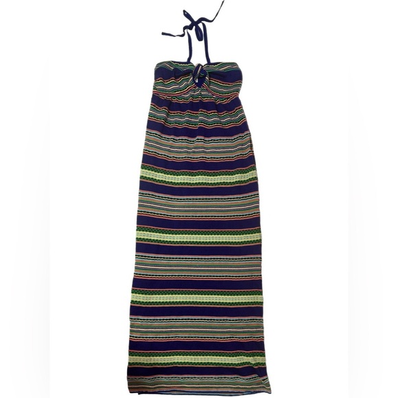 Vintage Missoni NWT Multicolored Striped Knit Halter Maxi Dress - Picture 2 of 12